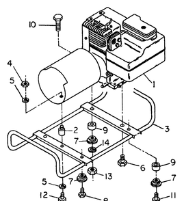 Cradle Assembly Diagram and Parts List for 8840-1-S2400  Briggs and Stratton Generator
